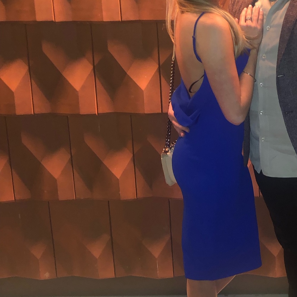 Royal Blue Dress with Low Scoop Back